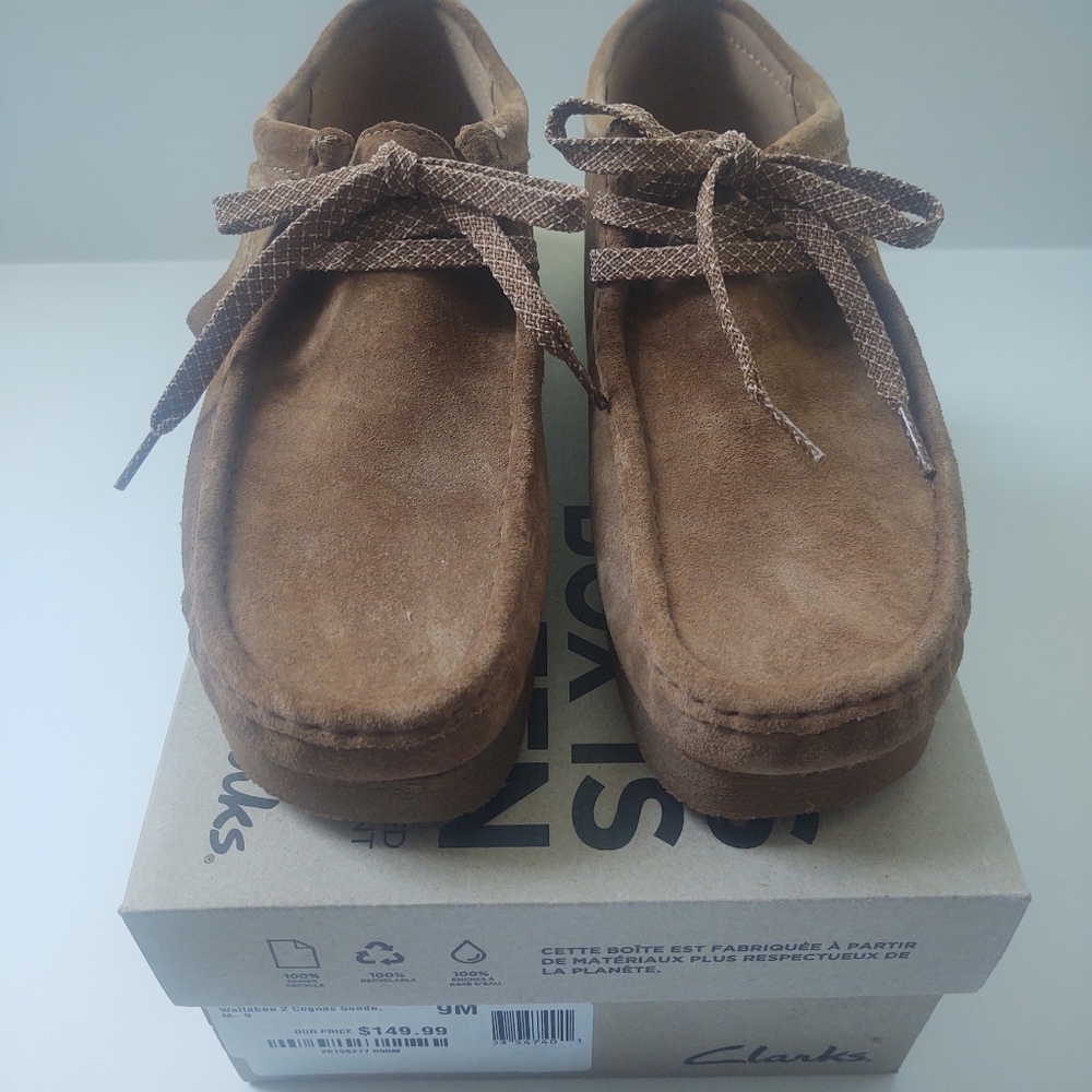🎁Clarks Wallabee 2 Cognac Suede - Style # 26158277 - Size US 9M - Picture 3 of 8